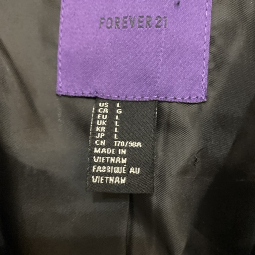 Forever 21 Vintage Style Whimsical Short Gray Bollero Jacket L Zip Wrist 3789 - Picture 2 of 15
